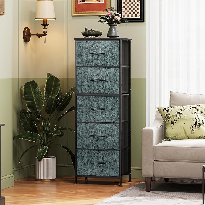 WLIVE Fabric Dresser, 5-Drawer Tall Dressers - Image 2