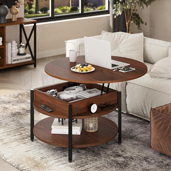 FABATO Round Lift Top Coffee Table - Image 2