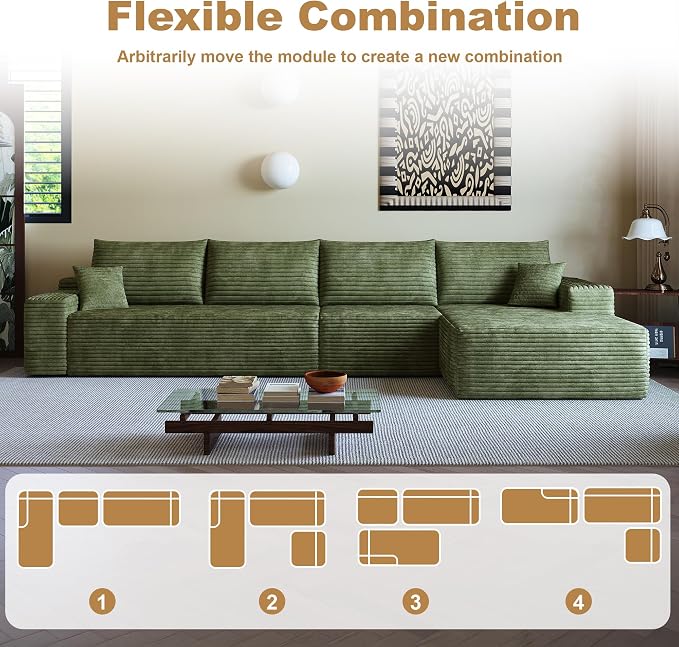 136" Sectional Couches for Living Room Cloud Couch Sofa - Image 5