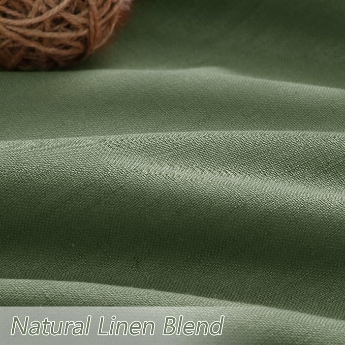 Guken Olive Green 100% Blackout Curtains 84 Inch Length 2 Panels Set - Image 3