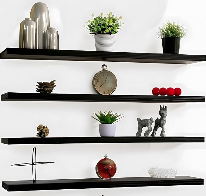 YYWUOJJ Wood Floating Shelves for Wall Decor, Rustic Wall Shelves for Bedroom by YYWUOJJ