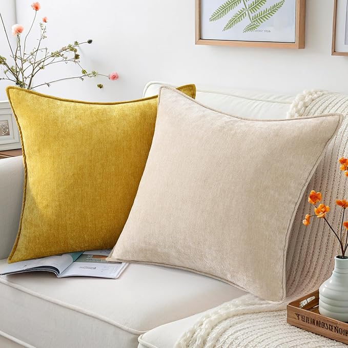 decorUhome Summer Couch Euro Sham Throw Pillow Covers 26x26 Set of 2, - Image 5