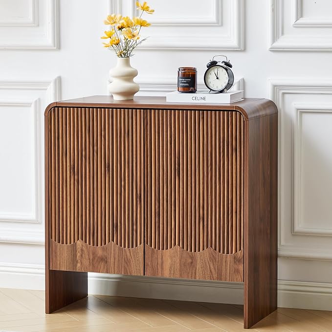 FurSch Fluted Sideboard Buffet Cabinet, Mid Century Modern Storage Cabinet by FurSchFurniture