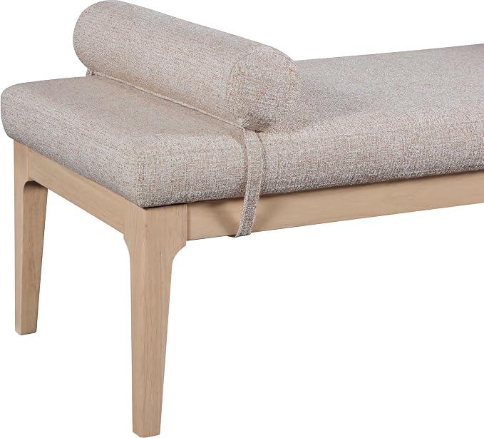 Meridian Furniture 22072Beige Priscilla Collection Art Deco Bench - Image 6