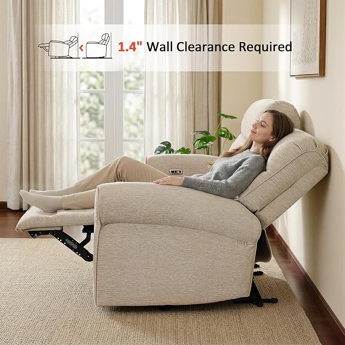 MCombo 64.6" Wall Hugger Power Loveseat Recliner Sofa - Image 4
