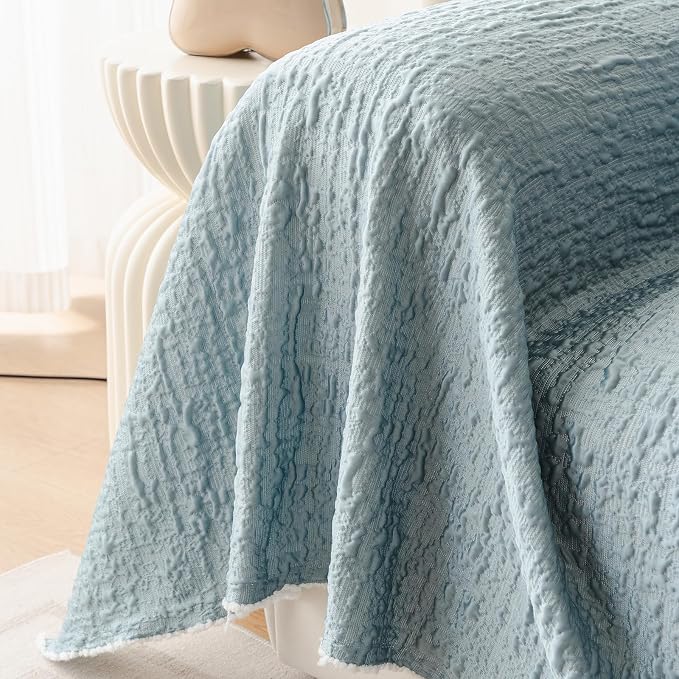 DREAMINGO Bubble Textured Cooling Sofa Cover, Ice Silk Breathable Couch Cover - Image 5