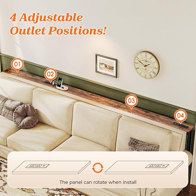 SUPERJARE 102 Inch Sofa Table - Image 6
