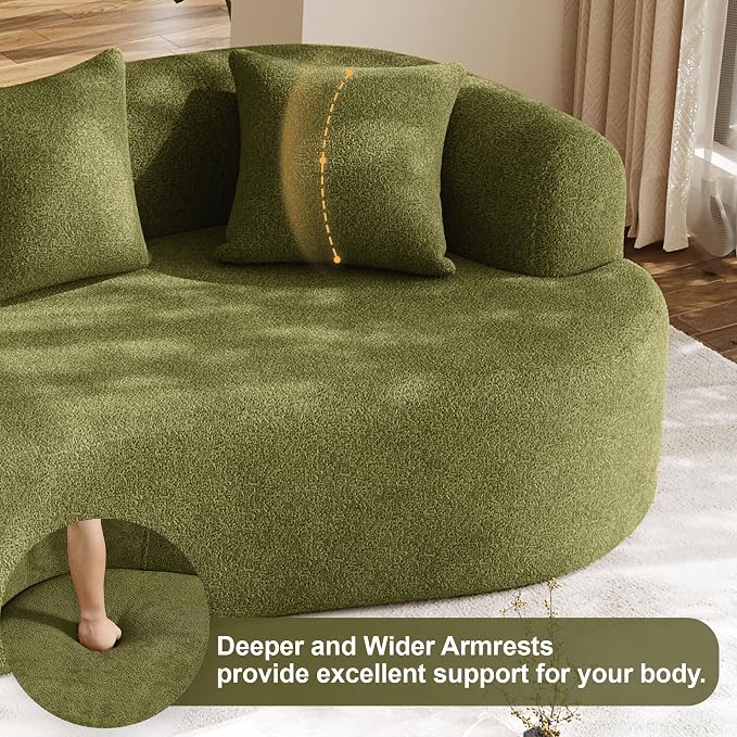 Oversized Sectional Sofa for Living Room, Modern Luxury Plush Chenille 4-Seater - Image 7