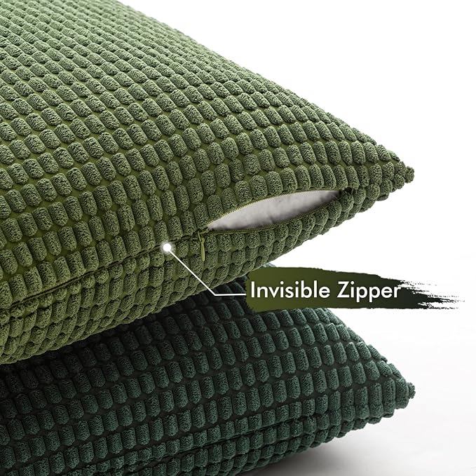 MIULEE Natural Green Pillow Covers 18x18 Inch Set of 4 Spring Modern Nordic - Image 5