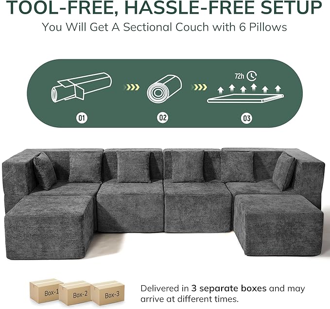 MONVANE Modular Sectional Cloud Couch - Image 6
