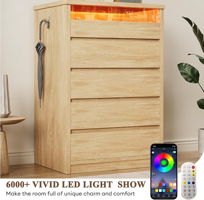 Jocoevol 5 Drawer Dresser for Bedroom - Image 3
