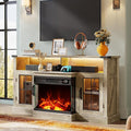 WLIVE 3-Sided Glass Electric Fireplace TV Stand by WLIVE