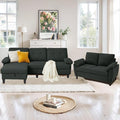 84" Convertible Sectional Sofa Set, 3 Seat L Shaped Couch by soscana