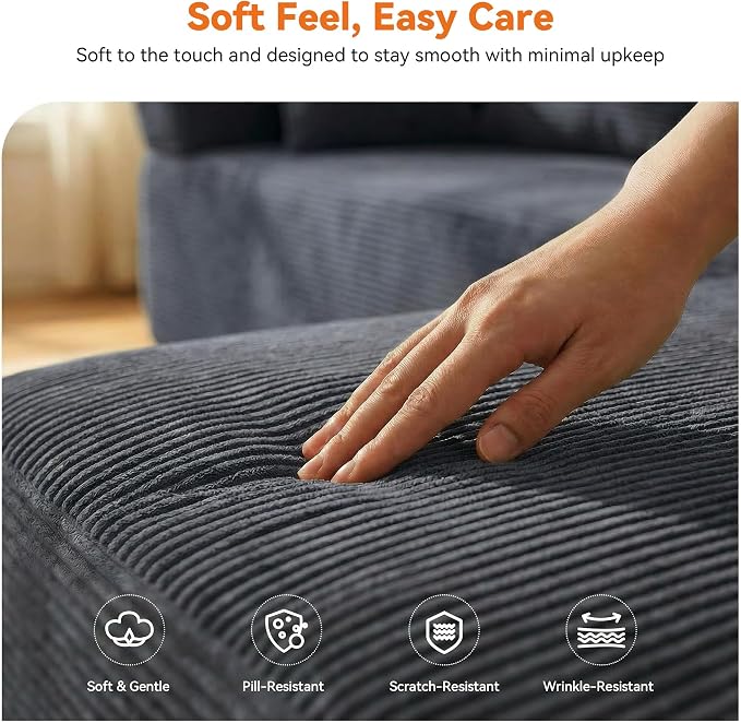MONVANE 141" U Shaped Cloud Sectional Couch - Image 8