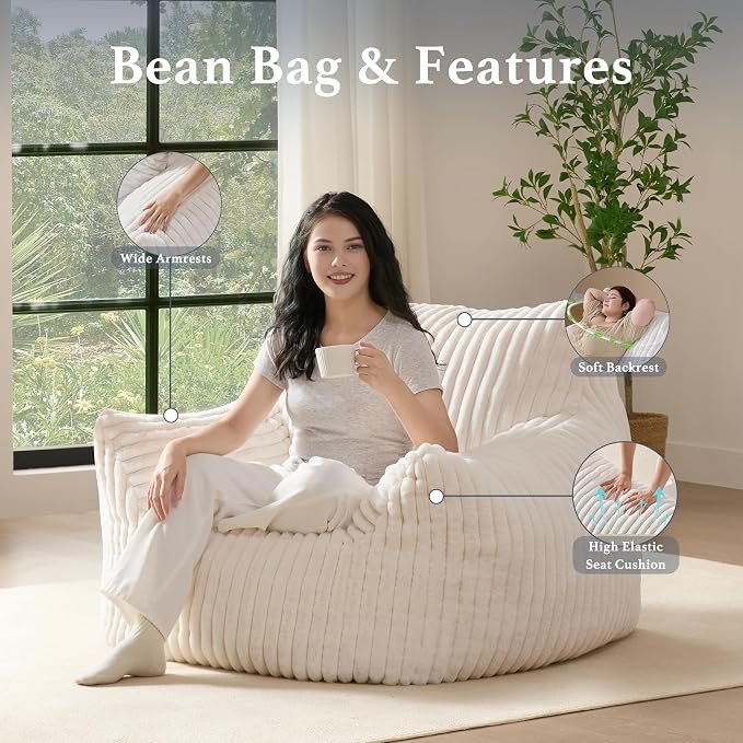 Giant Plush Bean Bag Chair for Adults - Image 4