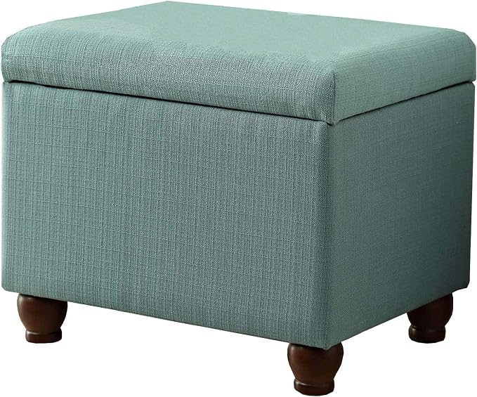 Homepop Home Decor | Upholstered MediumRectangular Storage Ottoman | Hinged Lid by HomePop