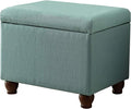 Homepop Home Decor | Upholstered MediumRectangular Storage Ottoman | Hinged Lid by HomePop