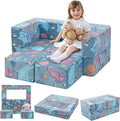 MeMoreCool Mermaid Glow-in-the-Dark Kids Play Couch, Denim Mermaid Modular by MeMoreCool