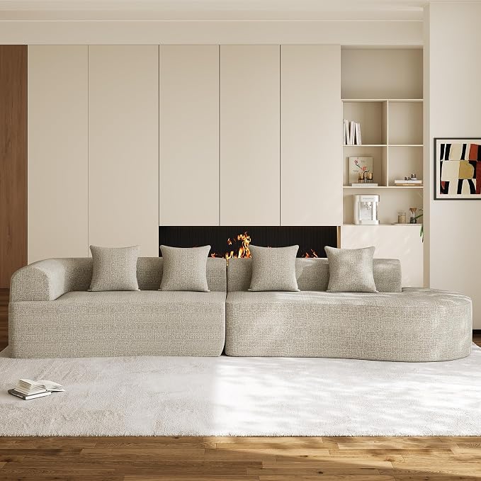 147" Oversized Sectional Sofa for Living Room, Modern Luxury Plush Chenille - Image 3