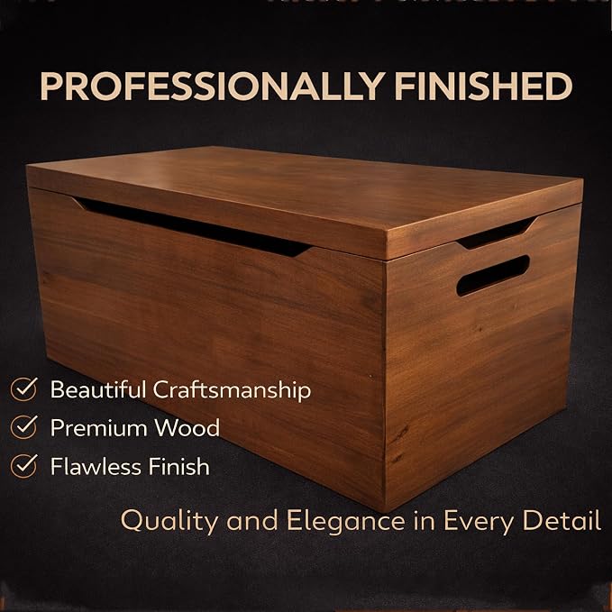 Personalized Engraved Name, Fully Assembled, Solid Wood Storage Trunk - Image 8