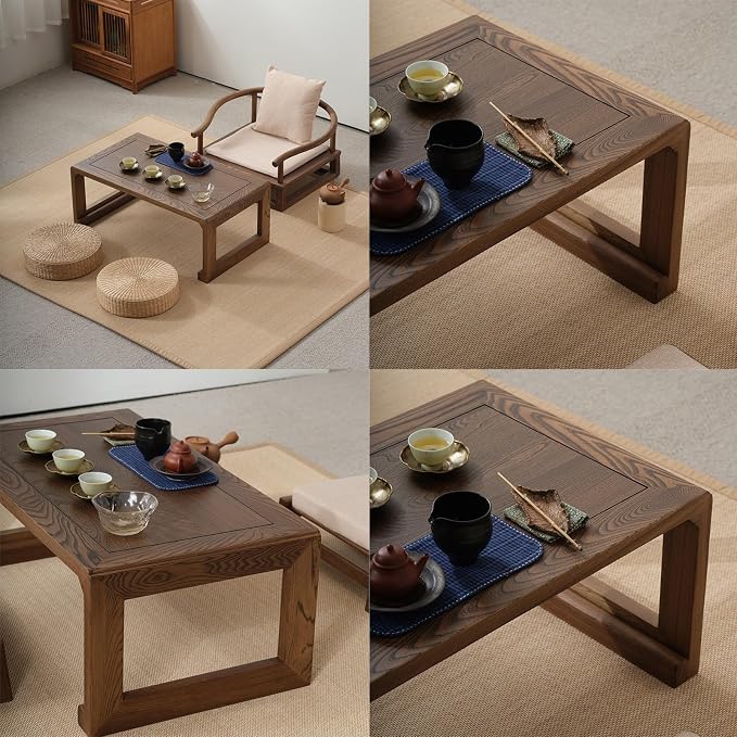 HARELA Japanese Solid Wood Low Coffee Table, Tatami Tea Style, Zen-Inspired - Image 7