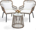 wildformers 3 Pieces Rattan Wicker Bistro Set, Outdoor Conversation Set by wildformers