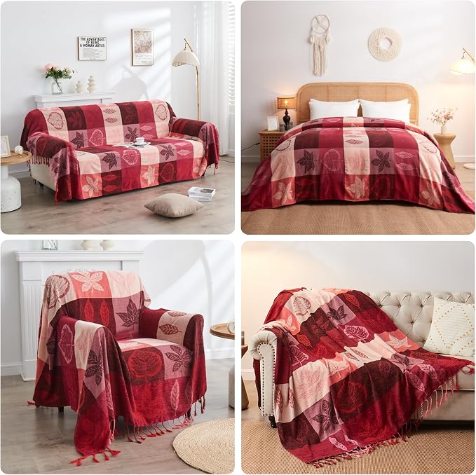 Bohemian Chenille Jacquard Tassel Throws - Image 4
