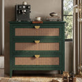 31.5" Retro Green Buffet Sideboard, Modern Coffee Bar Cabinet by YHFEXYT