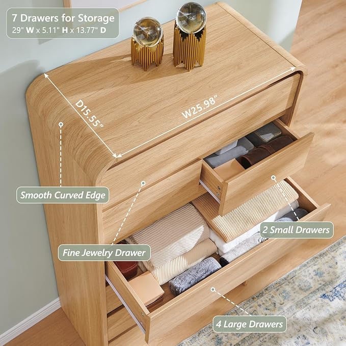 Aitjunz Modern 7 Drawers Dresser - Image 4