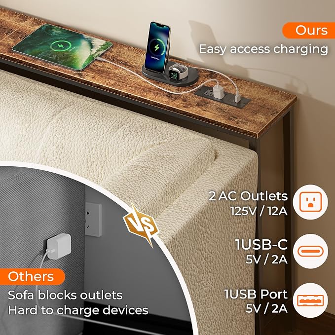 SUPERJARE 102.4 Inch Sofa Table - Image 5