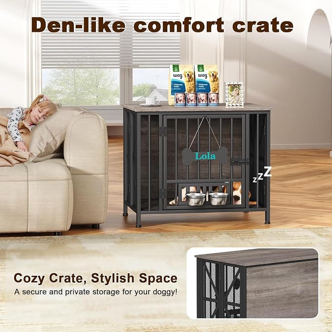 EasyCom Foldable Dog Crate Furniture, 31.5" Dog Crates - Image 3