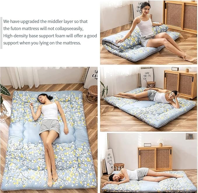 MAXYOYO Little Floal Japanese Futon Floor Mattress, Bed Mattress Topper - Image 5