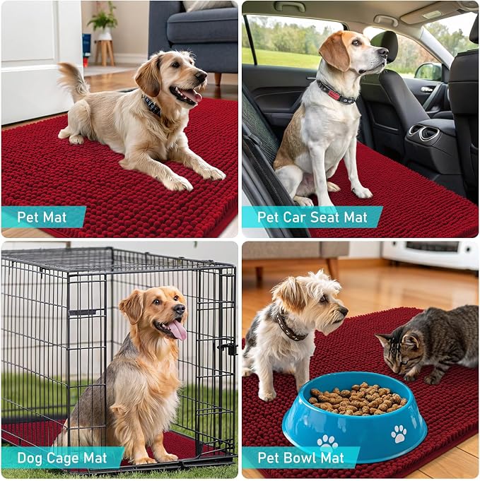 OLANLY Dog Door Mat for Muddy Paws 44x32, Absorbs Moisture and Dirt, Absorbent - Image 7