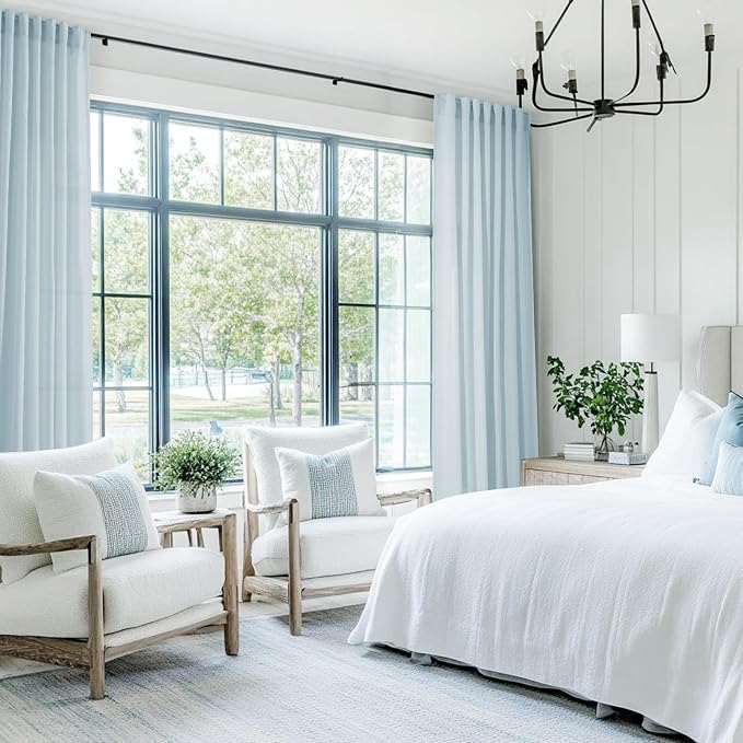 Sky Blue Curtains 96 inch Length - Image 5
