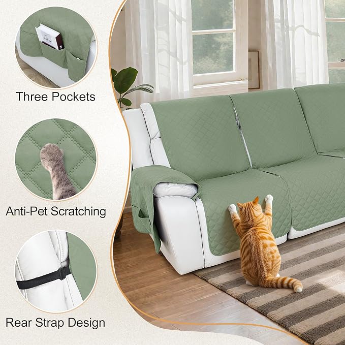 HDCAXKJ Reclining Sectional Couch Covers L Shape Recliner Sofa Middle Console - Image 4