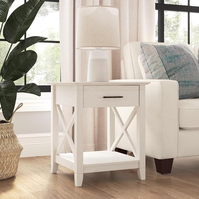 Bush Home End Table with Drawer, Nightstand with Storage, Living Room and - Image 2