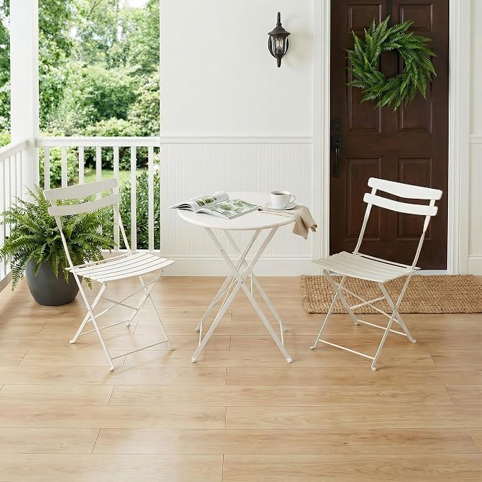 GarveeLife 3 Piece Patio Bistro Set, Folding Patio Bistro Table and Chairs Set - Image 7