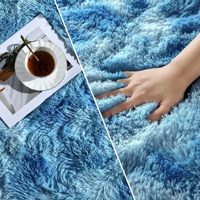 Deerhoo Large Shag Area Rugs 6 x 9, Tie-Dyed Plush Fuzzy Rugs - Image 3