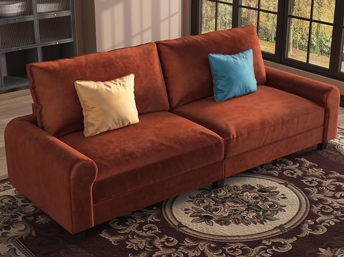 EASE MOOSE 88.5" Large Seat Velvet Loveseat Sofa, Modern Deep Seat Couches by EASEMOOSE