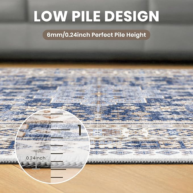 zesthome 2x6 Runner Rug for Hallways, Machine Washable Rug, Non Slip Vintage - Image 7