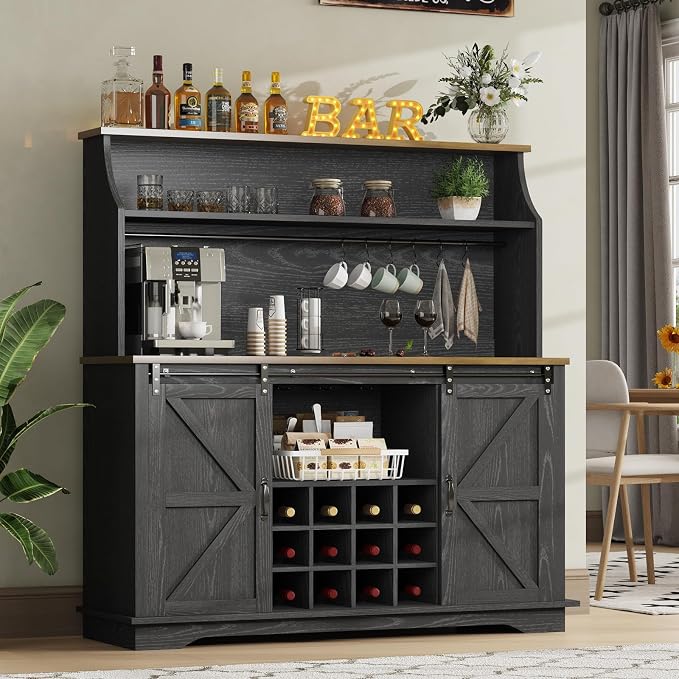 55 Inch Farmhouse Coffee Bar Cabinet - Image 8
