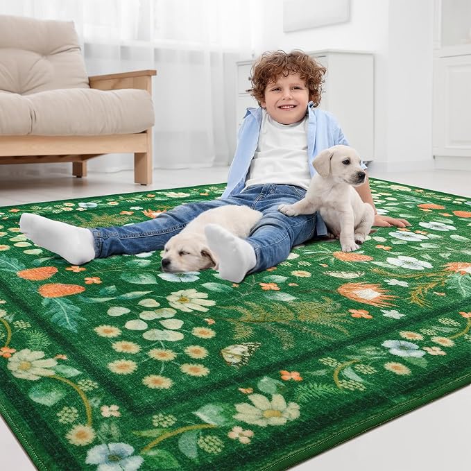 Area Rug for Living Room, Non-Slip Vintage Carpet for Home Office Nursery - Image 8
