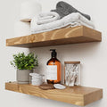 BAOBAB WORKSHOP Natural Wood Floating Shelves by BAOBABWORKSHOP