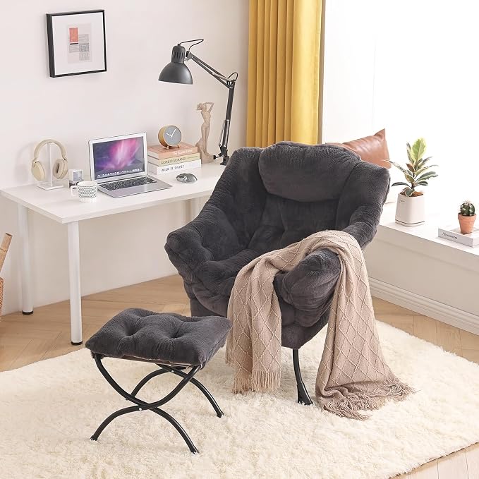 Tiita Lazy Chair with Ottoman, Modern Large Accent Lounge Chair, Leisure Sofa - Image 8