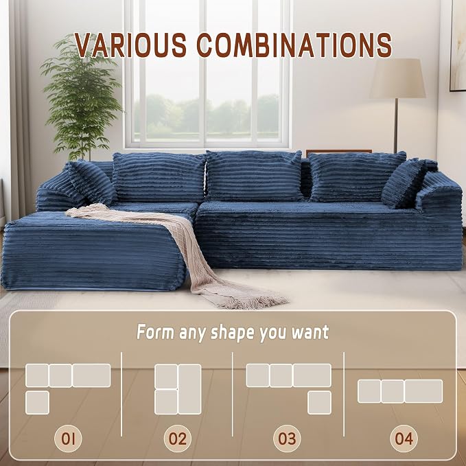 Korser 110" L-Shaped Modular Sectional Sofa - Image 3