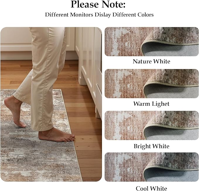 3x20 Washable Kitchen Runner Rug: Modern Abstract Runners - Image 8