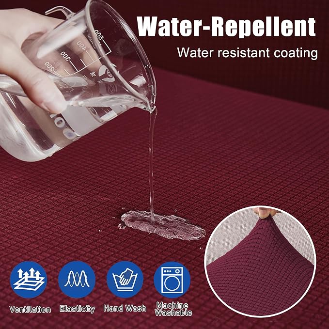 Water Repellent L Shaped Couch Covers 3 Pieces Sofa Seat Cushion Slipcovers - Image 4