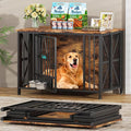 Easycom Foldable Large Dog Crate Furniture, 41.3" Assembly-Free Dog Crates by EasyCom