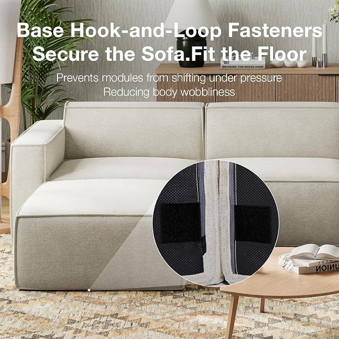 Novilla 117.7" Modular Sectional Sofa, No Assembly Cloud Sectional Couch - Image 4