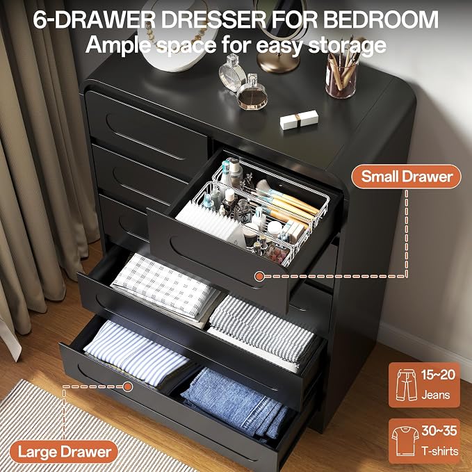 4 Pcs Bedroom Set, Dresser and Nightstand Sets, Including Modern Wooden Tall 6 - Image 7